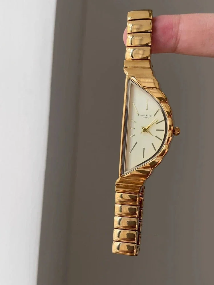 Asymmetric Gold-Tone Quartz Watch
