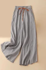 Odilia | Cotton Linen Drawstring Trousers