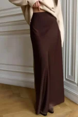 Deborah | Fishtail Hem Satin Maxi Skirt