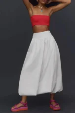 Sybil | Gathered Balloon Hem Skirt