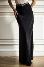Deborah | Fishtail Hem Satin Maxi Skirt