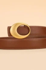 Full Grain Leather Crescent Buckle Belt