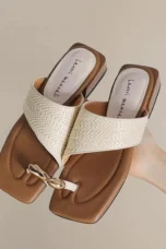 Amanda | Braided Raffia Toe Loop Sandals