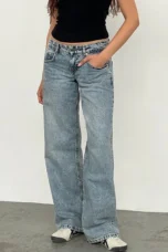 Justina | Mid Rise Wide Leg Jeans