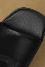 Gerardine | Leather Buckle Mid Heel Slides