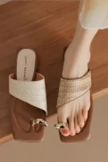 Amanda | Braided Raffia Toe Loop Sandals
