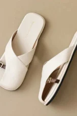 Luella | Sculpted Leather Footbed Sandals