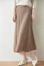 Olympia | Merino Wool Knit A-Line Skirt