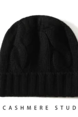 100% Cashmere Cable Knit Beanie