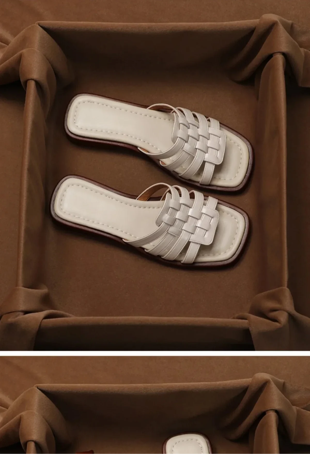 Andreanne | Hand Woven Square Toe Slides
