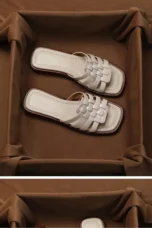 Andreanne | Hand Woven Square Toe Slides