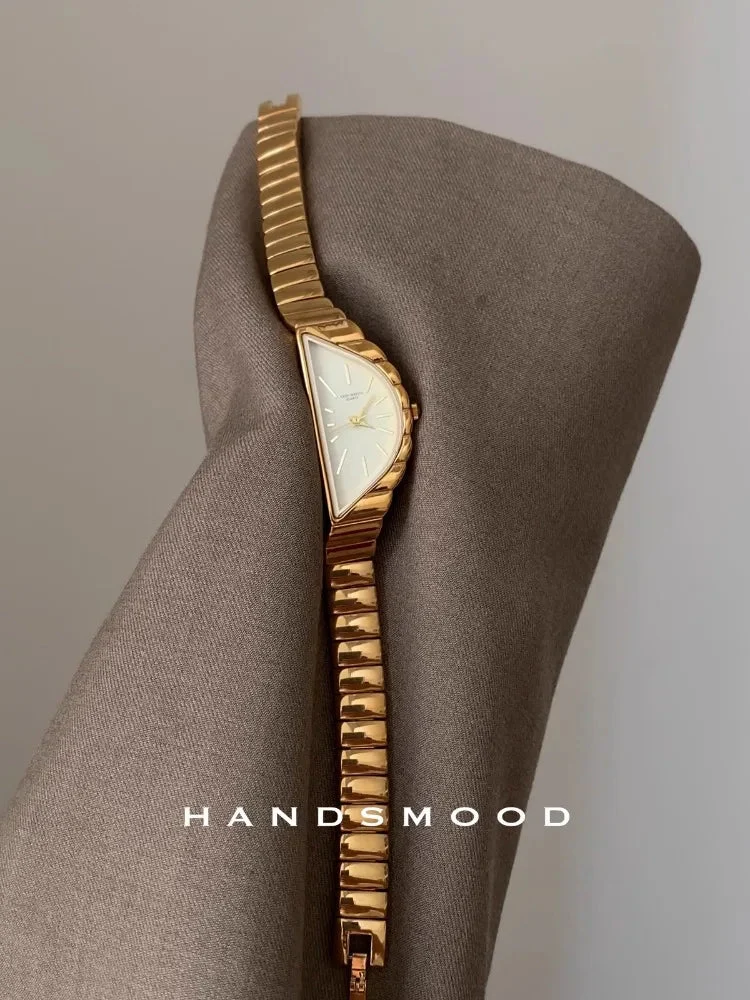 Asymmetric Gold-Tone Quartz Watch