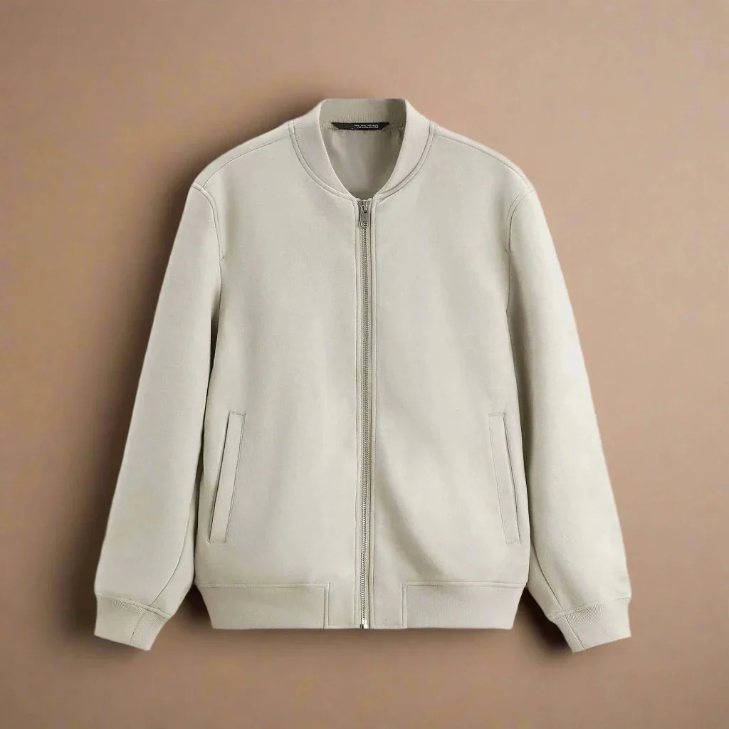 Damien | Brushed Cotton Zip Front Jacket