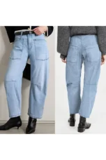 Sylviane | Structured Denim Barrel Leg Jeans