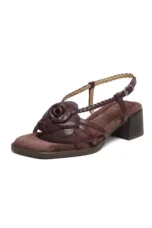 Laurianne | Chunky Heel Flower Band Sandals