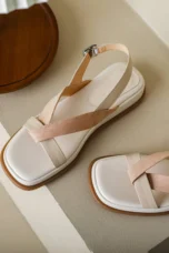 Maximilienne | Leather Low Platform Sandals