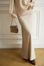 Deborah | Fishtail Hem Satin Maxi Skirt