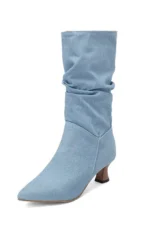 Agathe | Mid-Calf Slip-On Heel Boots