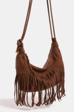 Suede Fringe Bag, Leather Seams