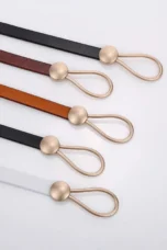 Split Leather Knot Belt, 105 cm