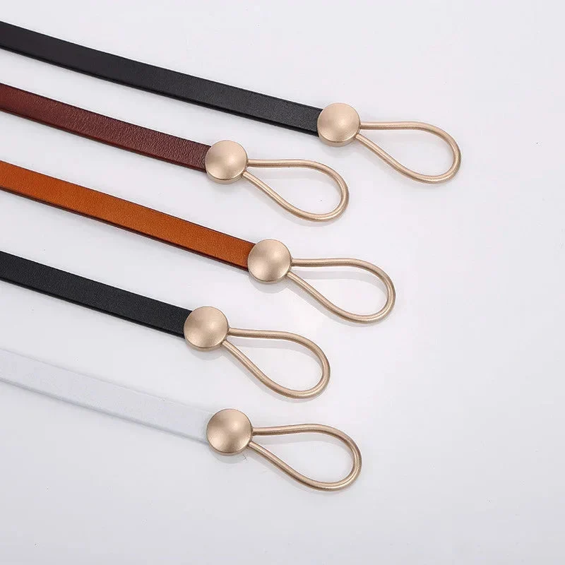 Split Leather Knot Belt, 105 cm