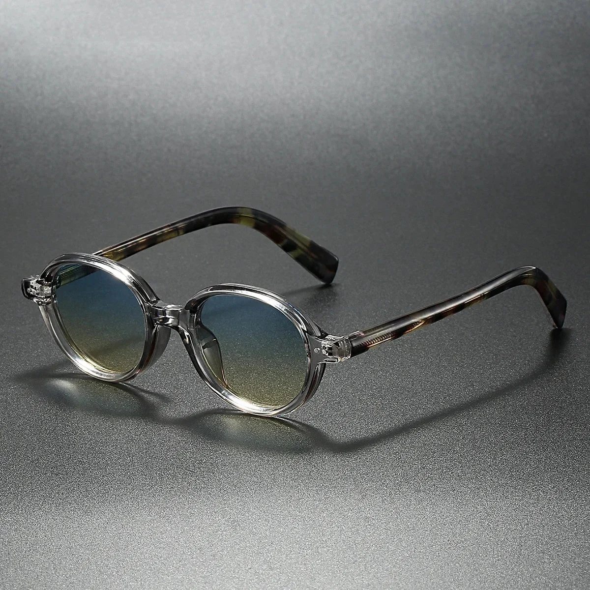 Round Acetate Sunglasses, Gradient Tint
