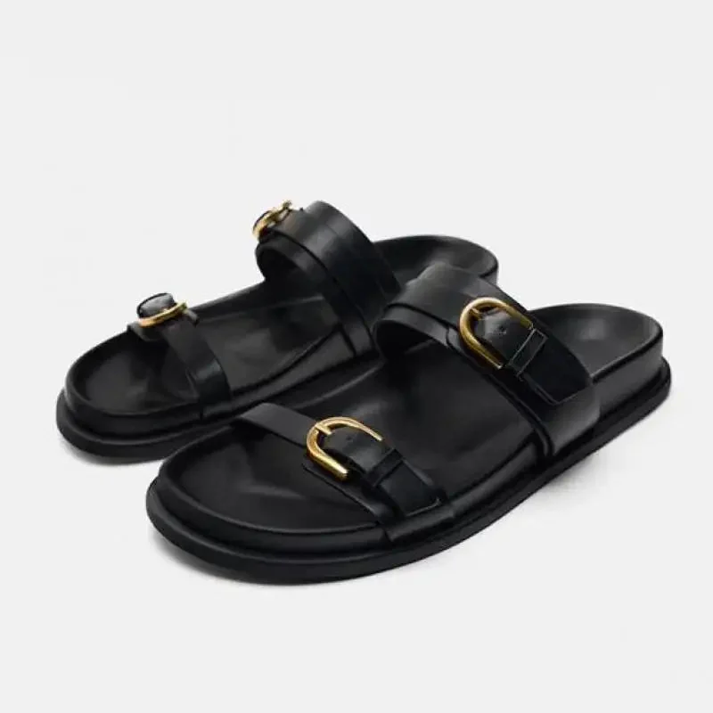 Edmee | 100% Leather Double Strap Sandals
