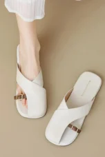 Luella | Sculpted Leather Footbed Sandals