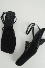 Alida | Braided Linen Square Toe Heels