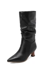 Agathe | Mid-Calf Slip-On Heel Boots