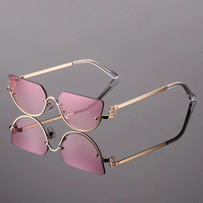 Rimless Gradient Sunglasses, UV400