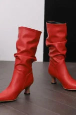Agathe | Mid-Calf Slip-On Heel Boots