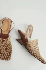 Alida | Braided Linen Square Toe Heels