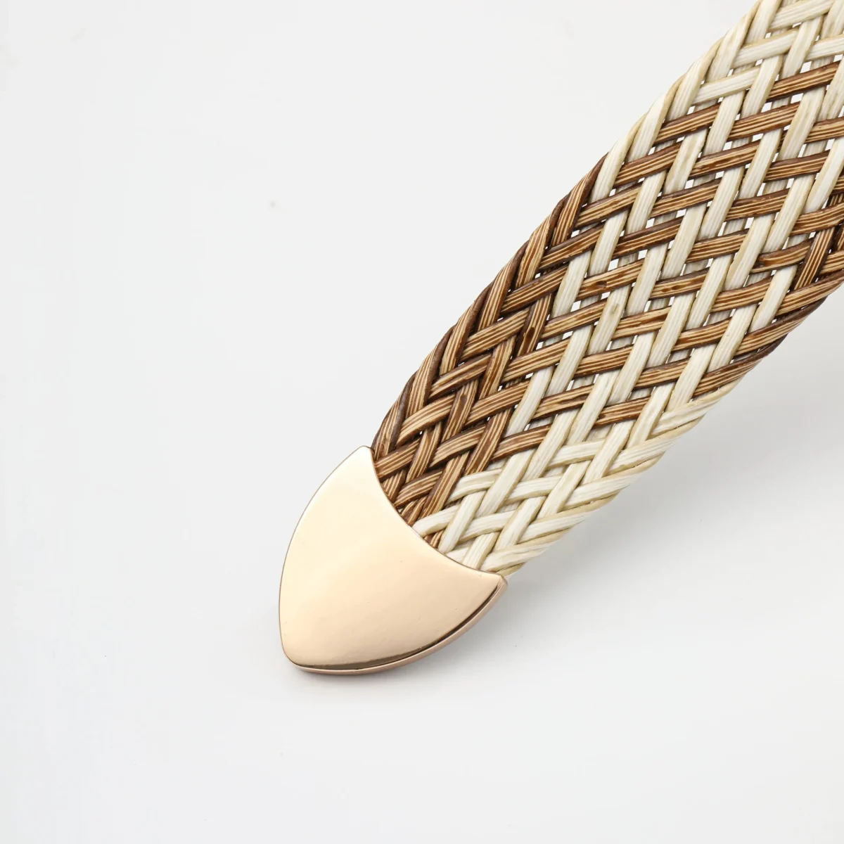 Woven Stretch Belt, Hooked Gold Buckle