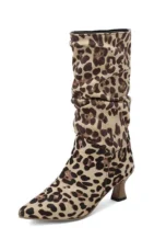 Agathe | Mid-Calf Slip-On Heel Boots