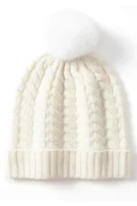 Fine Knit Cashmere Pom Beanie