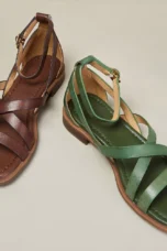 Nora | Woven Leather Ankle Buckle Sandals