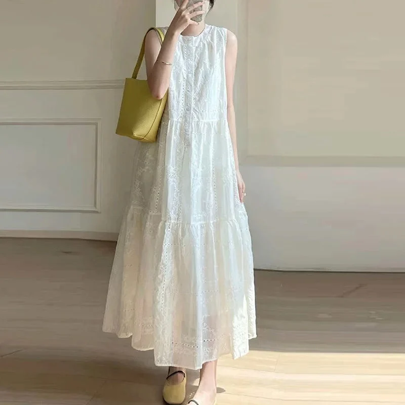 Séraphie | Open Knit Cotton Maxi Dress