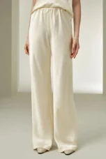 Seraphine | Satin Weave Wide Leg Trousers