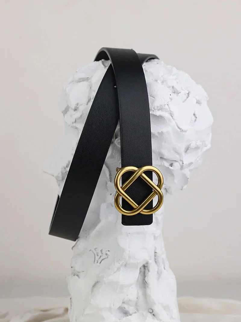 Suede Knot Buckle Belt, 2.8 cm Wide