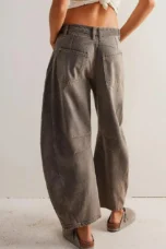 Malvine | Barrel Leg Cotton Denim Jeans