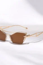 Angular Cutout Metal Sunglasses