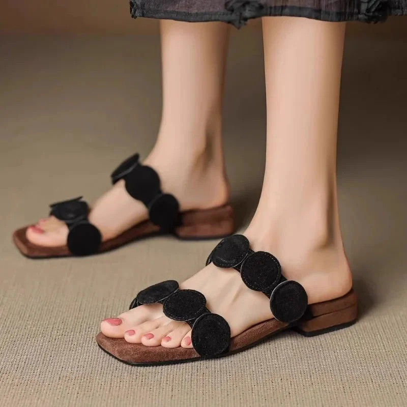 Rosella | Croc Embossed Suede Mules