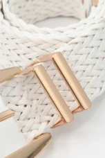 Woven Stretch Belt, Hooked Gold Buckle