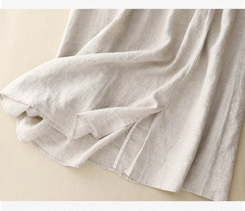 Eudoxie | Embroidered Organic Linen Skirt