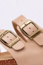 Helena | Nappa Leather Cork Base Slides