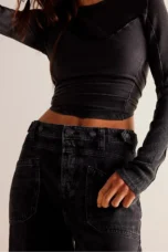 Modestine | Rigid Cotton Wide Leg Jeans