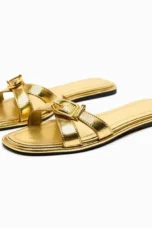 Vitalie | Crossed Strap Cutout Flat Slides
