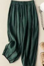 Muguette | Striped Linen Blend Wide Leg Pants
