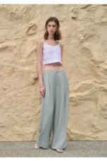 Valentina | Deep Pleated Linen Blend Pants